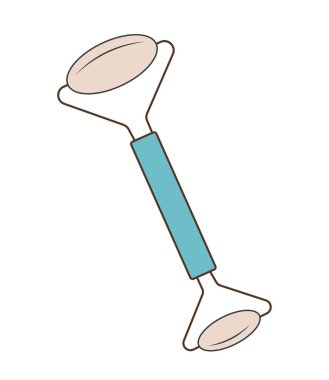 Cosmetic mesoscooter icon. Facial massage accessory, antiwrinkle treatment. Youth, beauty and hygiene. Beauty and spa treatments, skin care and health gadget. Cartoon flat vector illustration