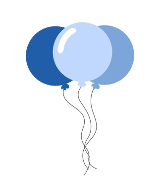 Baby balloons icon. Decor element for apartment. Holidays, events, activities and festival. Birthday and new year. Gift, present or surprise. Social media sticker. Cartoon flat vector illustration