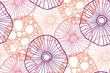 Soyut şekilli kusursuz bir desen. Sınırlı renk paleti. Tekstil ve kumaş tasarımı için kullanılabilir.