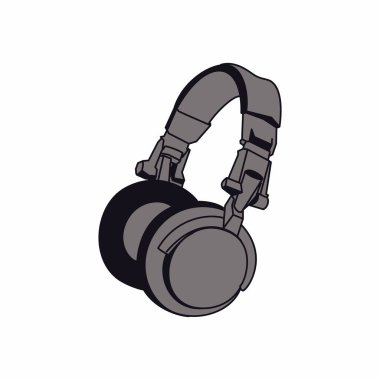 Kulaklık simgesi çizimi beyaz arkaplanda. Vektör resmi