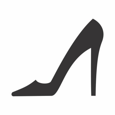 Yüksek topuklu siluet simgesi beyaz arkaplanda izole edilmiş. Vektör resmi