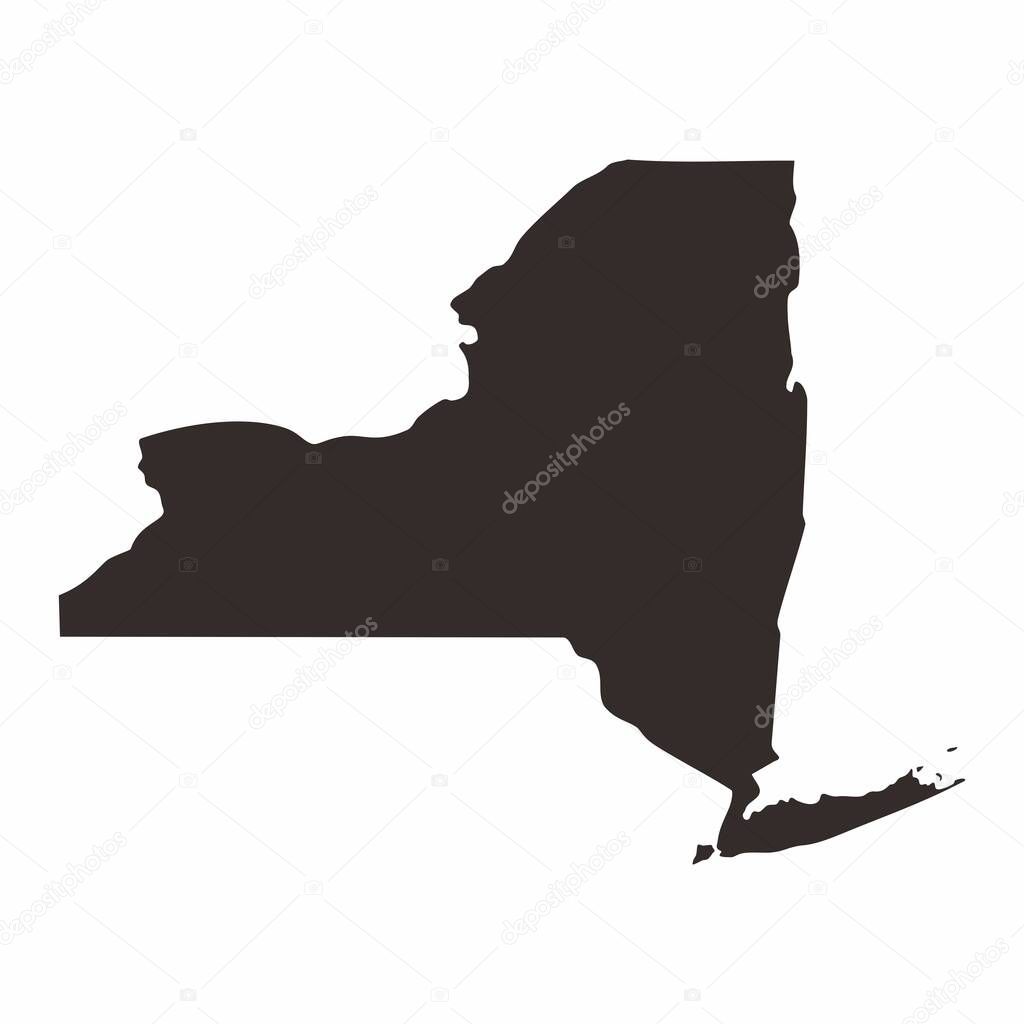 New York map. Flat design. silhouettes blank map on white background. Vector image