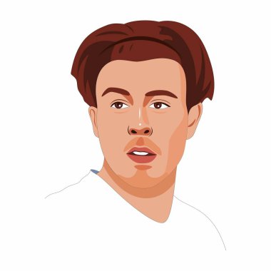 Jack Grealish eskiz çizimi, izole edilmiş stil. Vektör resmi