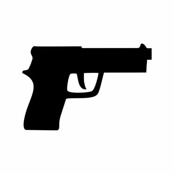 Pistol Gun White Background Icon Illustration — Stock Vector