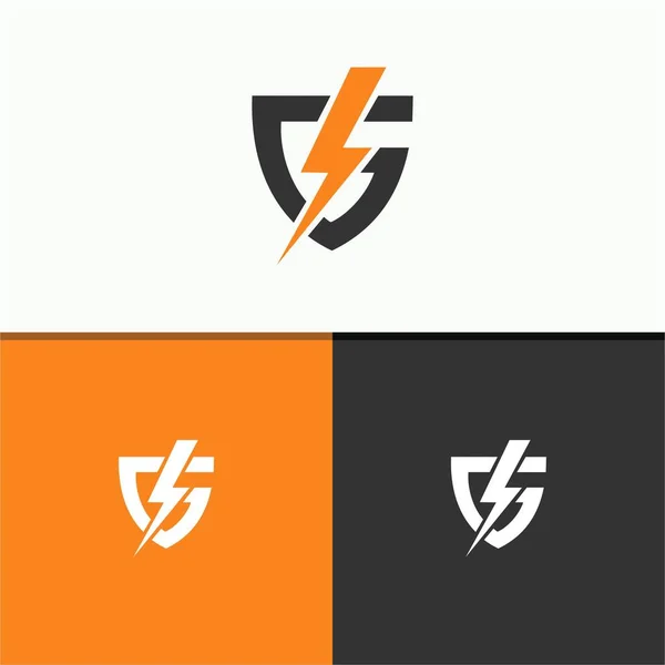 フラッシュG文字白い背景のロゴ 電気ロゴベクトル画像 — ストックベクタ