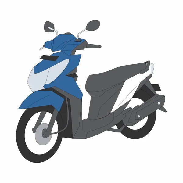 Ilustração Moto Matic Cor Azul Imagem Vetorial — Vetor de Stock