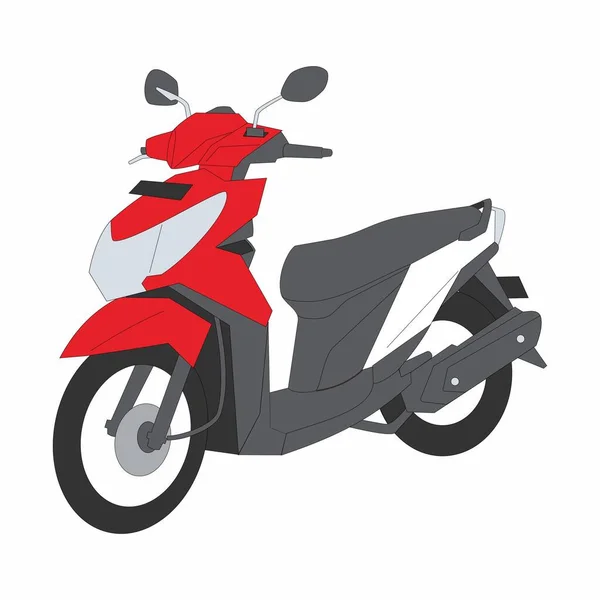 Ilustração Moto Matic Cor Vermelha Imagem Vetorial — Vetor de Stock