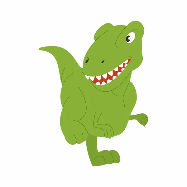 Lindos Dinosaurios Sobre Fondo Blanco Imagen Vectorial — Vector de stock