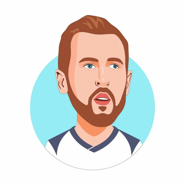  Harry Edward Kane İngiliz profesyonel futbolcu. Vektör resmi