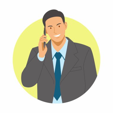 Bir iş adamı arıyor. Vektör resmi