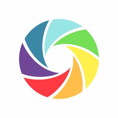 Renkli kamera merceği açıklığı. Vektör resmi