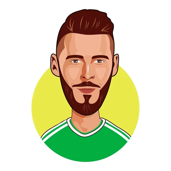 David Gea Spanish Professional Footballer Vector Image — Stock Vector