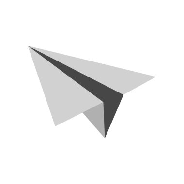 Kağıt uçak ikonu. Düz çizim. vektör resmi