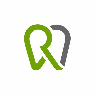 Diş bakımı harfi r logosu. Vektör resmi