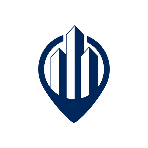 Ville Moderne Pointer Logo Image Vectorielle — Image vectorielle