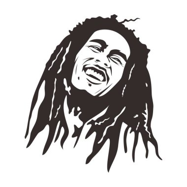 Bob Marley illüstrasyonu. Vektör Resmi