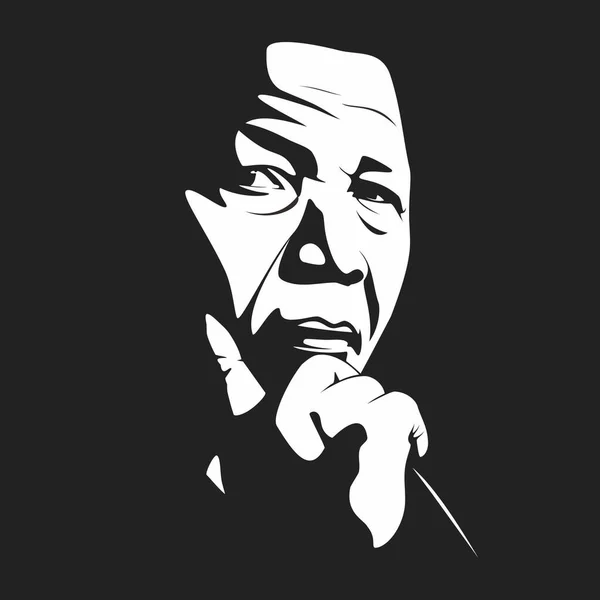 Nelson mandela Silhouette illustration. Vector image