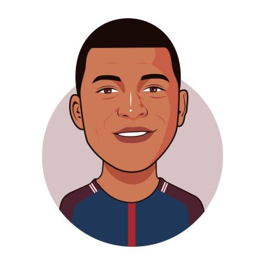 ylian Mbappe is an professional footballer from france. Vector Image