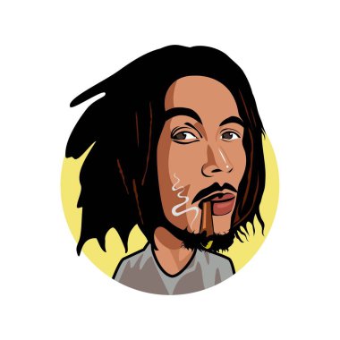 Bob Marley Caricature. Vectpr image