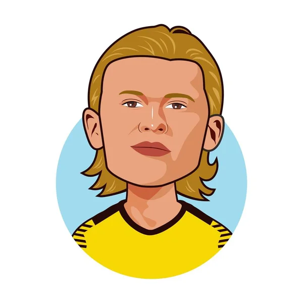Erling Haaland Caricature Vector Image — 스톡 벡터