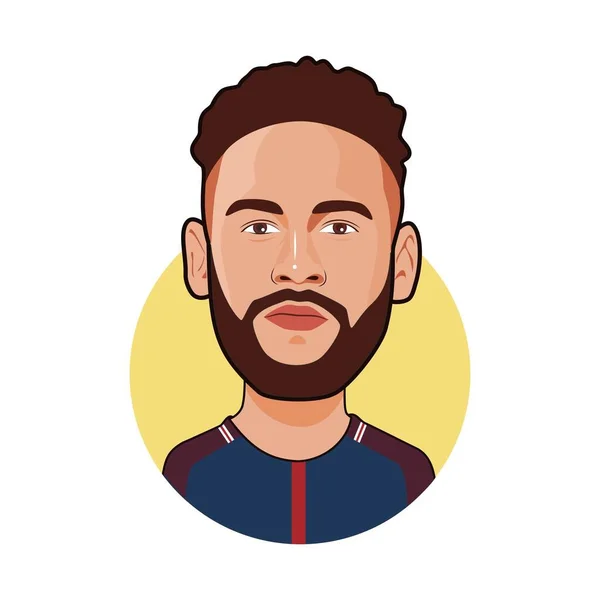 Neymar Brazilian Professional Footballer Vector Image — Stockvektor