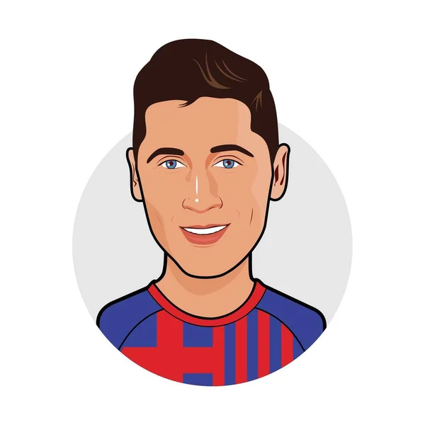 Robert Lewandowski Caricature. Vector image