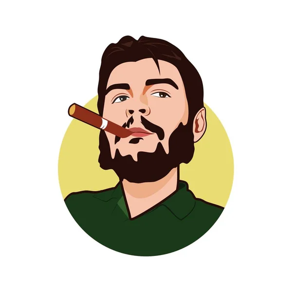 Che Guevara Caricature Vector Image — Stok Vektör