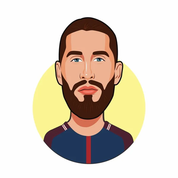 Sergio Ramos Professional Footballer — Vetor de Stock