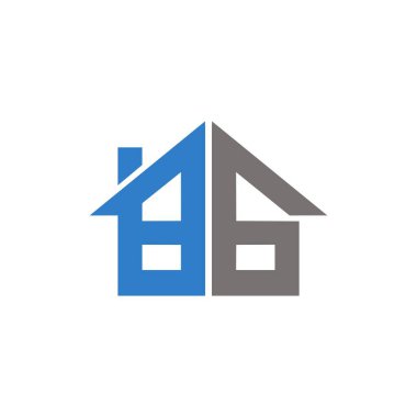 Bg letter home logo design. Vector image