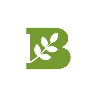 Letter b botanical logo. Vector image