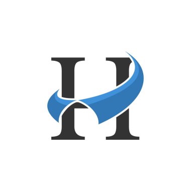 Initial H with collar leader icon logo. Vector image