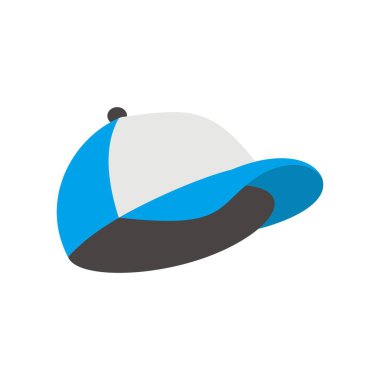 Hat blue color on white background