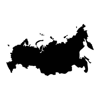 Russian island map silhouette image