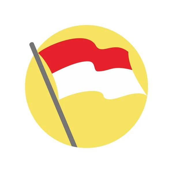 Flag Indonesian Flying Waving Vector Image — Stockvektor