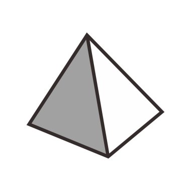 Pyramid geometric shape on white. vector image