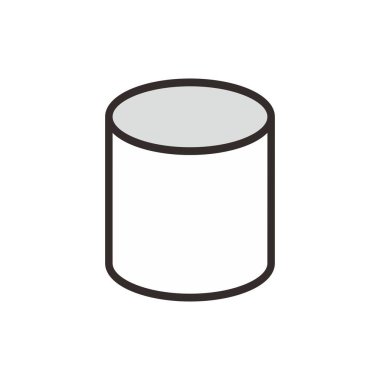Cylinder shape on white background