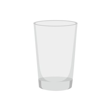 Empty glass transparent glassware. vector image