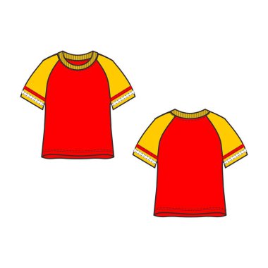 simple illustration of casual red t-shirt 