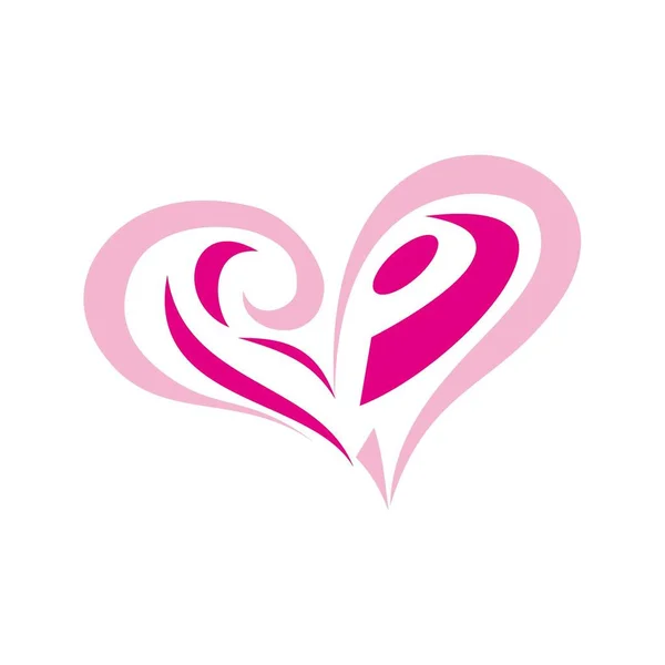 Vector Logotipo Corazón Rosa — Archivo Imágenes Vectoriales