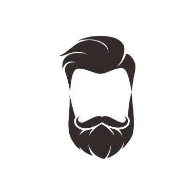 Beard man. Barbershop logo. Vector image