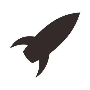 Roket ikonu. düz modern tasarım çizimi