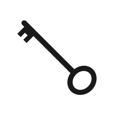 siyah basit anahtar simgesi çizimi