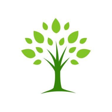 ağaç büyüme logosu, şablon çizimi