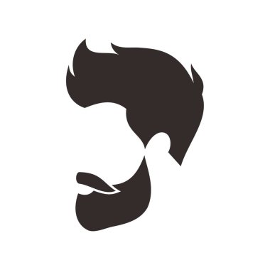 Moda erkek saç stili, sakallı silueti olan adam.