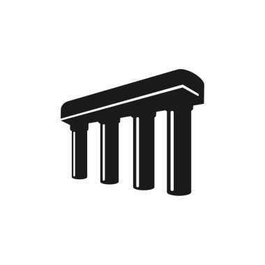 bina, mimari ve inşaat çizgisi simgesi, sütun illüstrasyonu