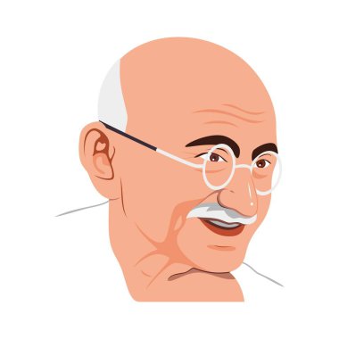 Mahatma Gandhi illüstrasyonu. Vektör resmi