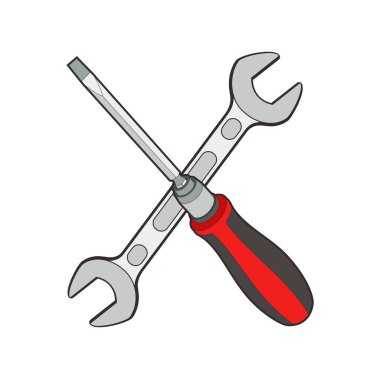 engineering gear tool wrench and screwdriver