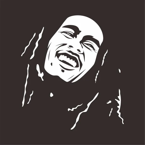 Bob Marley Portrait Art Graphique — Image vectorielle