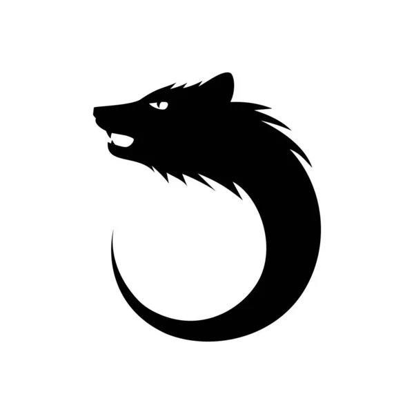 Иллюстрация Логотипа Черно Белой Кошки — стоковый вектор