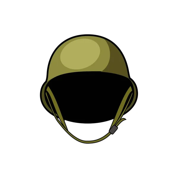 Grön Militär Hjälm Ikon Illustration — Stock vektor